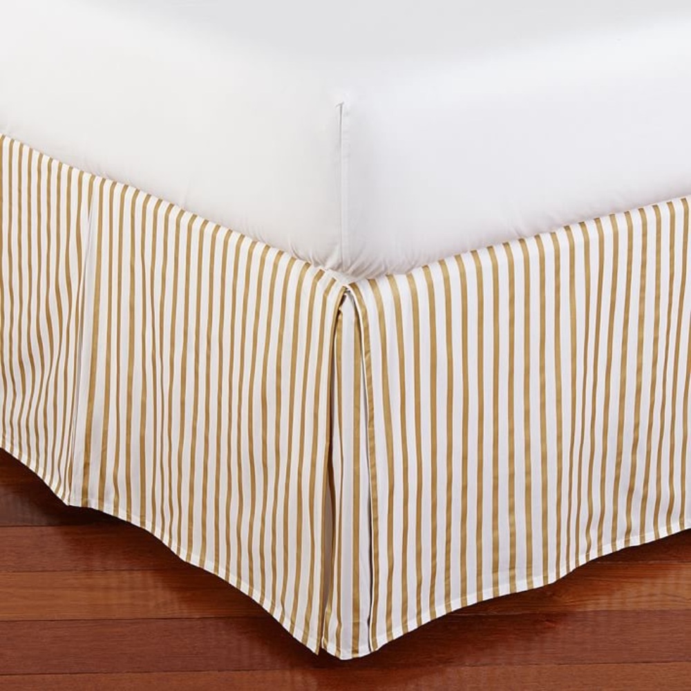 Pottery Barn Gold Stripe Full Bed Skirt